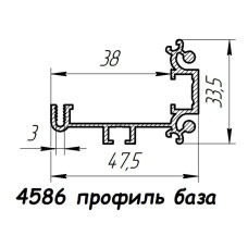 4586 профіль алюмінієвий для фреймлайту, анод