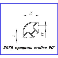 2578 алюмінієвий профіль (стійка 90 °)