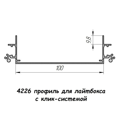 4226 профіль алюмінієвий для лайтбоксу, анод