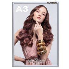 Алюмінієва рамка А3 формат 25 клік-система (з прямими кутами)